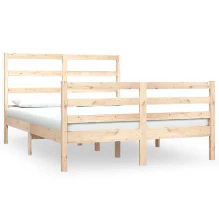 Cadre de lit sans matelas bois massif de pin 135x190 cm 2