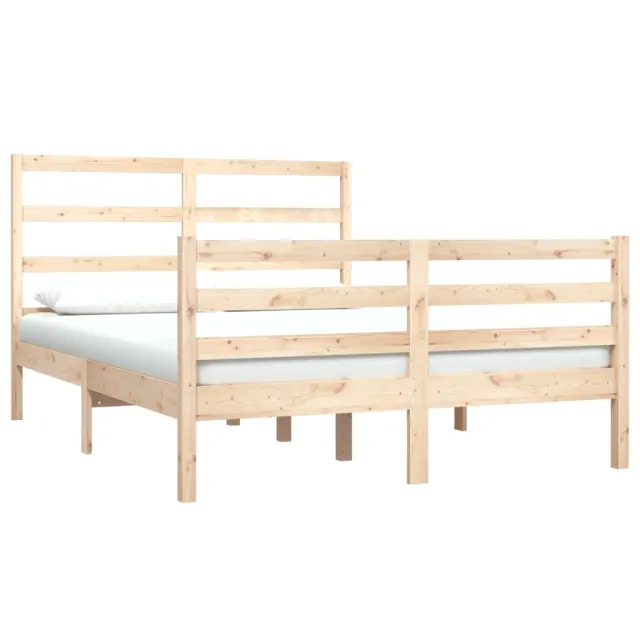 Cadre de lit sans matelas bois massif de pin 135x190 cm