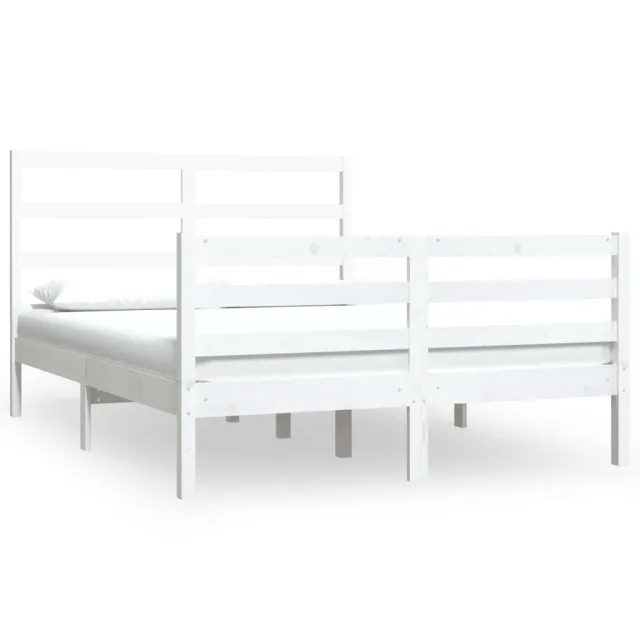 Cadre de lit sans matelas blanc bois de pin massif 140x190 cm