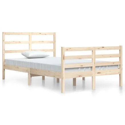 Cadre de lit sans matelas bois de pin massif 120x200 cm 2