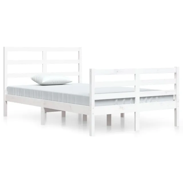 Cadre de lit sans matelas blanc bois de pin massif 120x200 cm