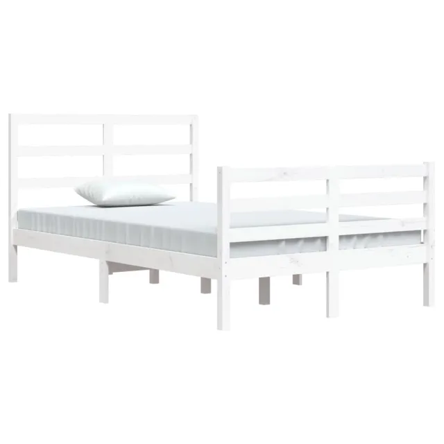 Cadre de lit sans matelas blanc bois de pin massif 120x200 cm