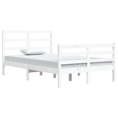 Cadre de lit sans matelas blanc bois de pin massif 120x200 cm