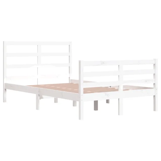 Cadre de lit sans matelas blanc bois de pin massif 120x200 cm