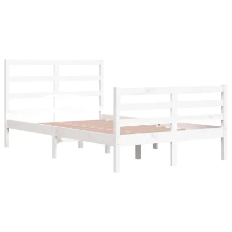 Cadre de lit sans matelas blanc bois de pin massif 120x200 cm