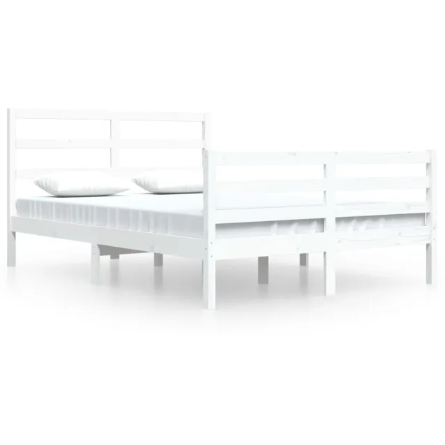 Cadre de lit sans matelas blanc bois de pin massif 140x200 cm