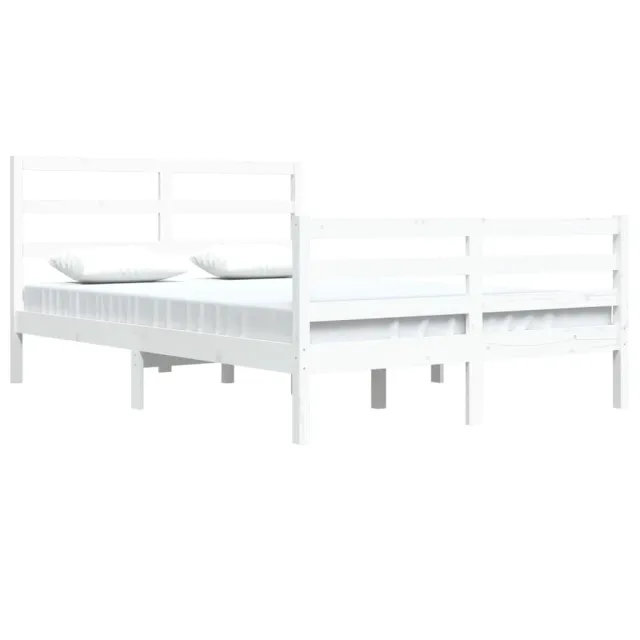 Cadre de lit sans matelas blanc bois de pin massif 140x200 cm