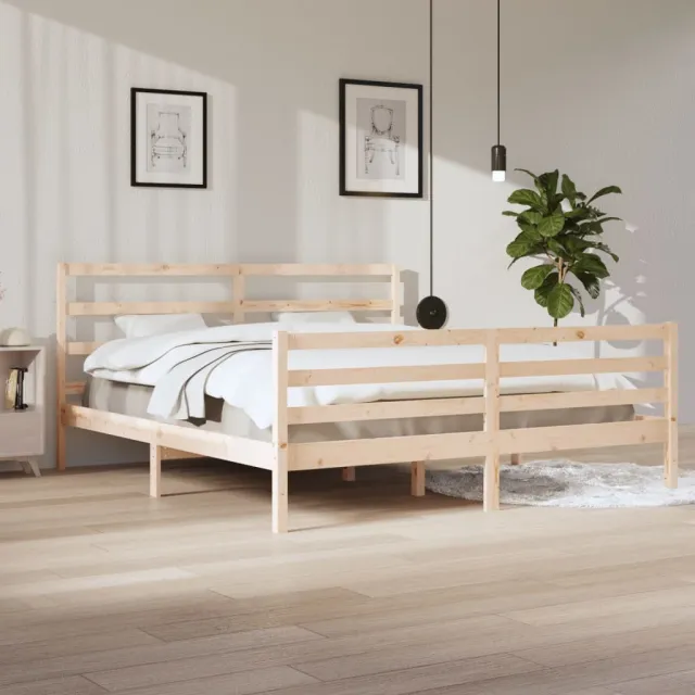 Cadre de lit sans matelas bois massif de pin 200x200 cm