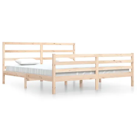 Cadre de lit sans matelas bois massif de pin 200x200 cm