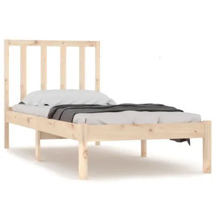 Cadre de lit sans matelas 75x190 cm bois de pin massif 2