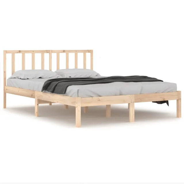 Cadre de lit sans matelas bois de pin massif 120x190 cm