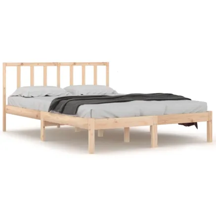 Cadre de lit sans matelas bois de pin massif 120x200 cm 2