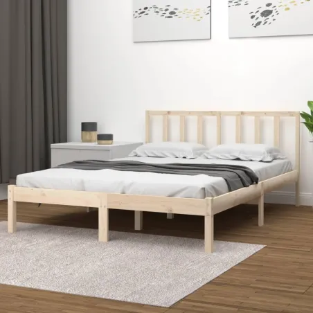 Cadre de lit sans matelas bois massif de pin 140x200 cm