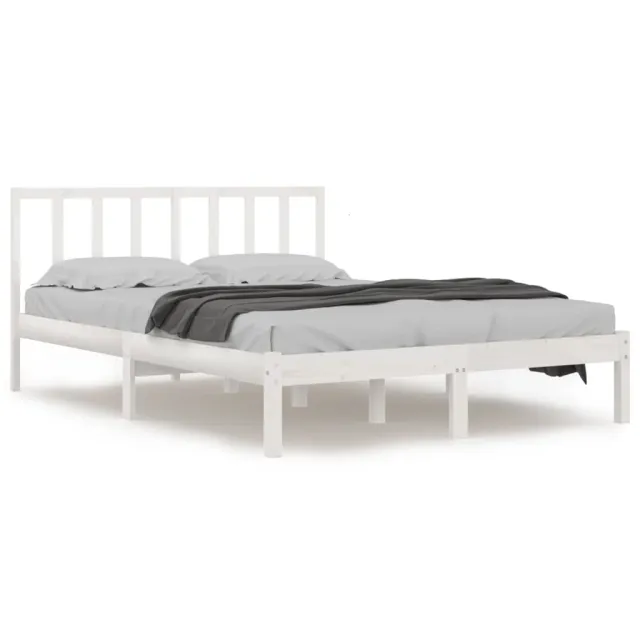 Cadre de lit sans matelas blanc bois de pin massif 140x200 cm