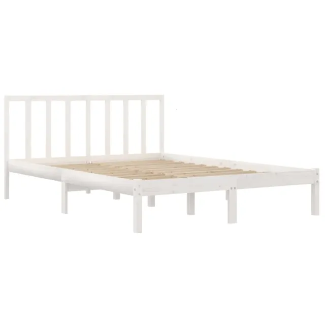 Cadre de lit sans matelas blanc bois de pin massif 140x200 cm