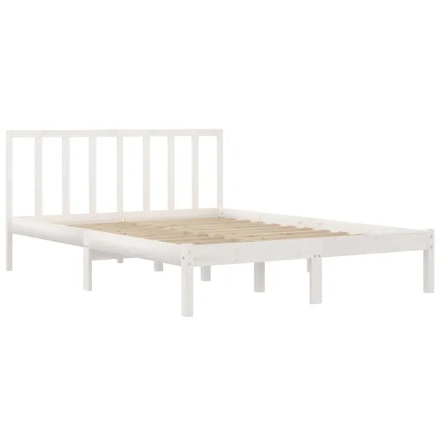 Cadre de lit sans matelas blanc bois de pin massif 160x200 cm