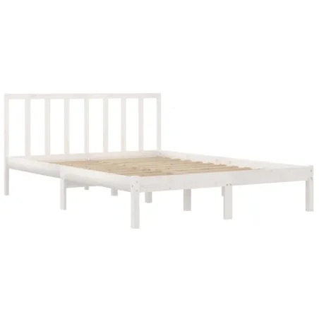 Cadre de lit sans matelas blanc bois de pin massif 160x200 cm