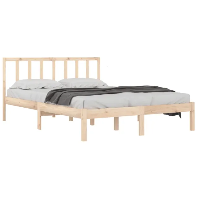 Cadre de lit sans matelas bois massif de pin 135x190 cm