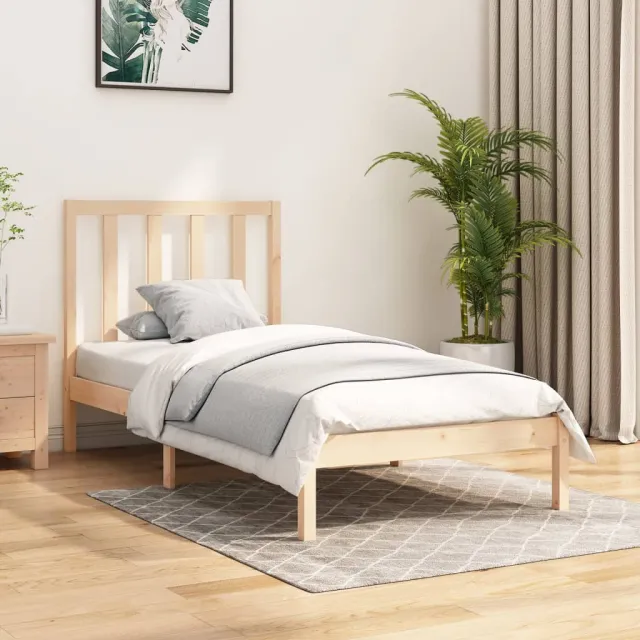 Cadre de lit sans matelas bois de pin massif 90x190 cm