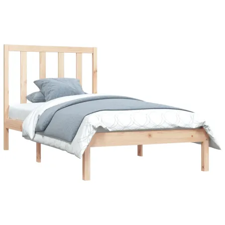 Cadre de lit sans matelas bois de pin massif 90x190 cm