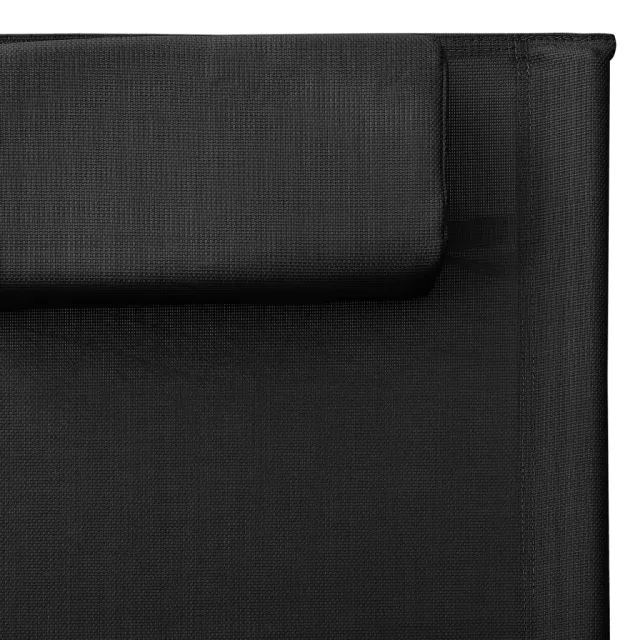 Chaise longue textilène noir et gris