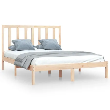 Cadre de lit sans matelas bois de pin massif 120x190 cm