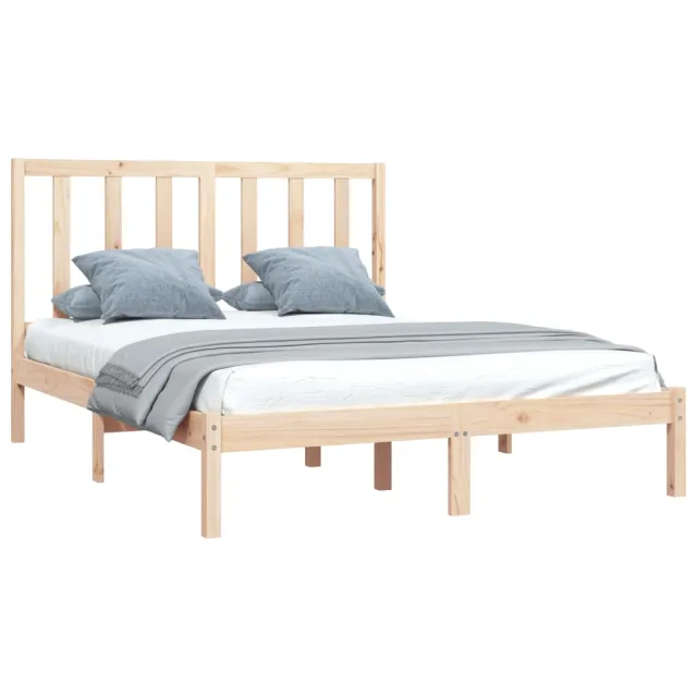 Cadre de lit sans matelas bois de pin massif 140x190 cm