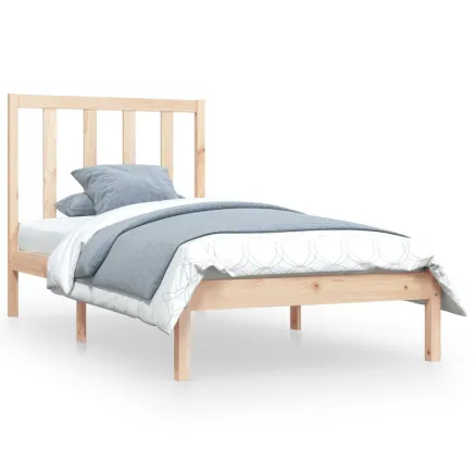 Cadre de lit sans matelas bois de pin massif 90x200 cm 2