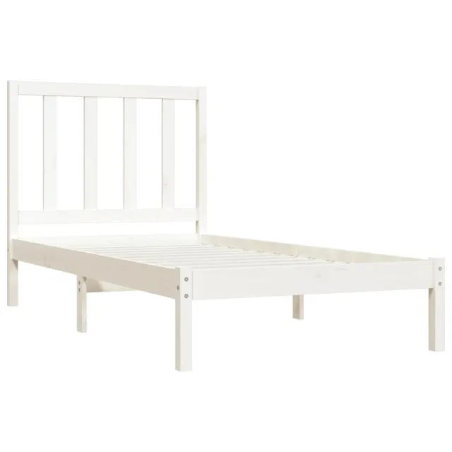Cadre de lit sans matelas blanc bois de pin massif 100x200 cm