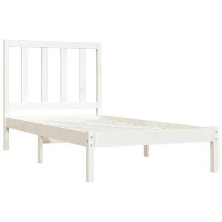 Cadre de lit sans matelas blanc bois de pin massif 100x200 cm
