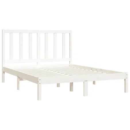 Cadre de lit sans matelas blanc bois de pin massif 140x200 cm