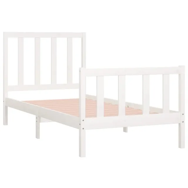 Cadre de lit sans matelas blanc 75x190 cm bois massif