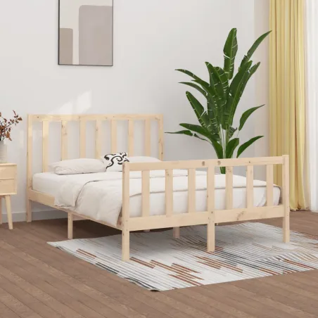 Cadre de lit sans matelas 120x190 cm bois massif