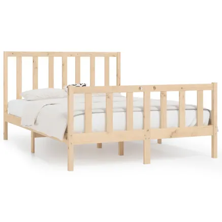 Cadre de lit sans matelas 140x190 cm bois massif 2