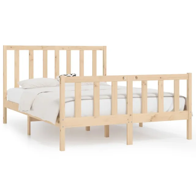 Cadre de lit sans matelas 140x190 cm bois massif