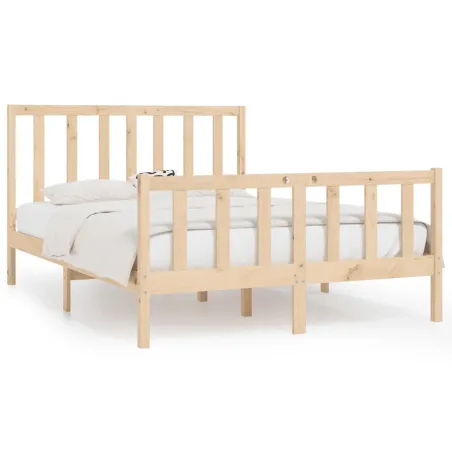 Cadre de lit sans matelas 140x190 cm bois massif