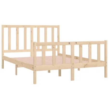 Cadre de lit sans matelas 140x190 cm bois massif