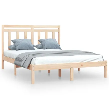 Cadre de lit sans matelas 120x190 cm bois massif 2