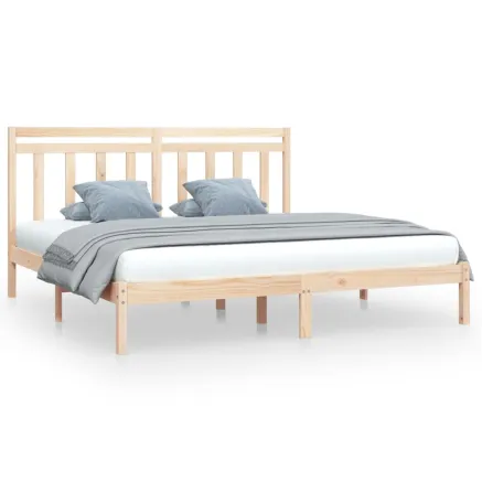 Cadre de lit sans matelas 200x200 cm bois massif 2