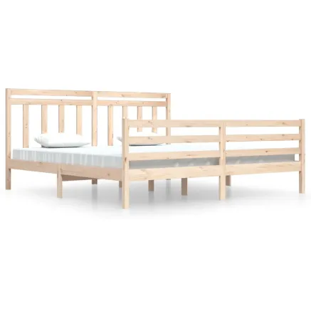 Cadre de lit sans matelas 200x200 cm bois massif 2