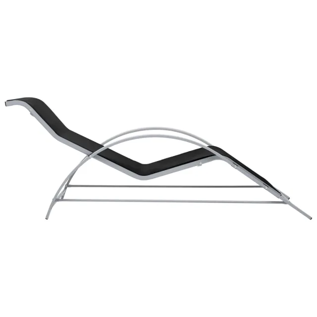 Chaises longues lot de 2 avec table aluminium noir