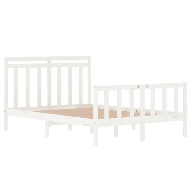 Cadre de lit sans matelas blanc 135x190 cm bois massif