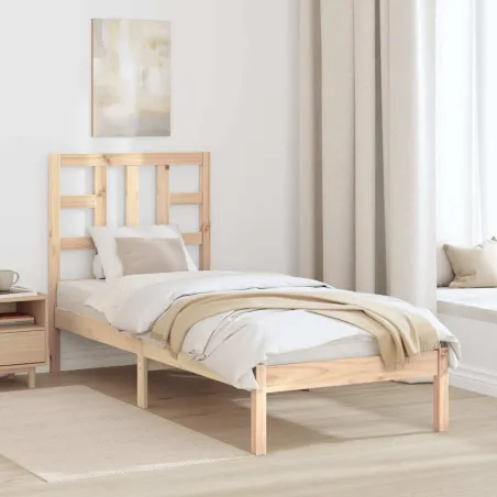 Cadre de lit sans matelas 75x190 cm bois massif