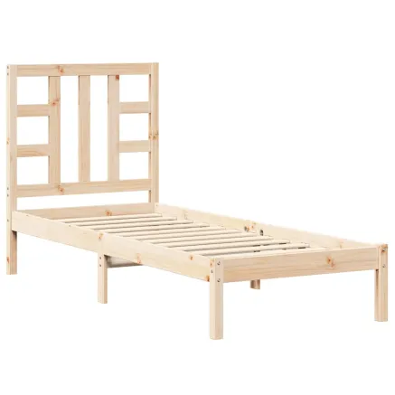 Cadre de lit sans matelas 75x190 cm bois massif 2