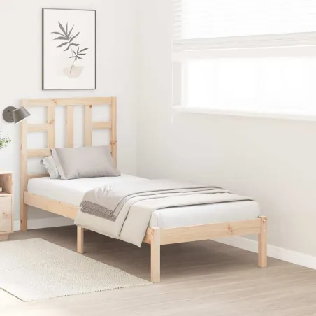 Cadre de lit sans matelas 75x190 cm bois massif