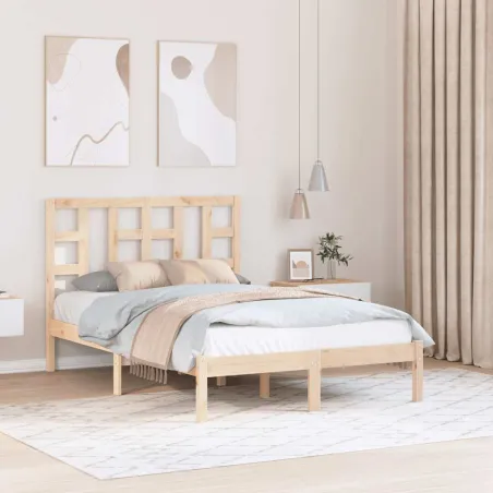 Cadre de lit sans matelas 120x190 cm bois massif