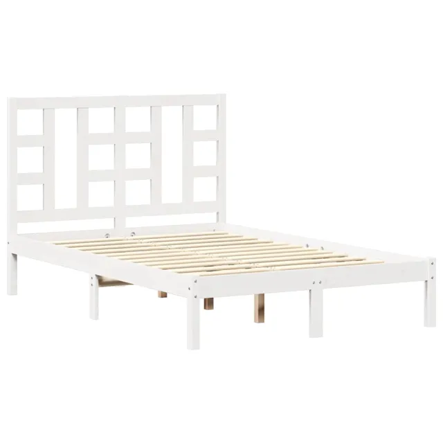 Cadre de lit sans matelas blanc 120x190 cm bois massif