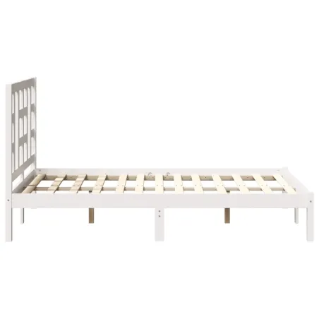 Cadre de lit sans matelas blanc 120x190 cm bois massif