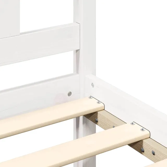 Cadre de lit sans matelas blanc 120x190 cm bois massif