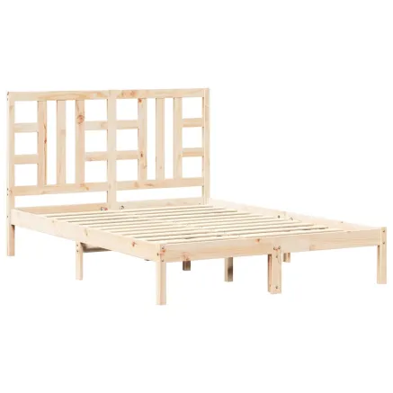 Cadre de lit sans matelas 135x190 cm bois massif 2